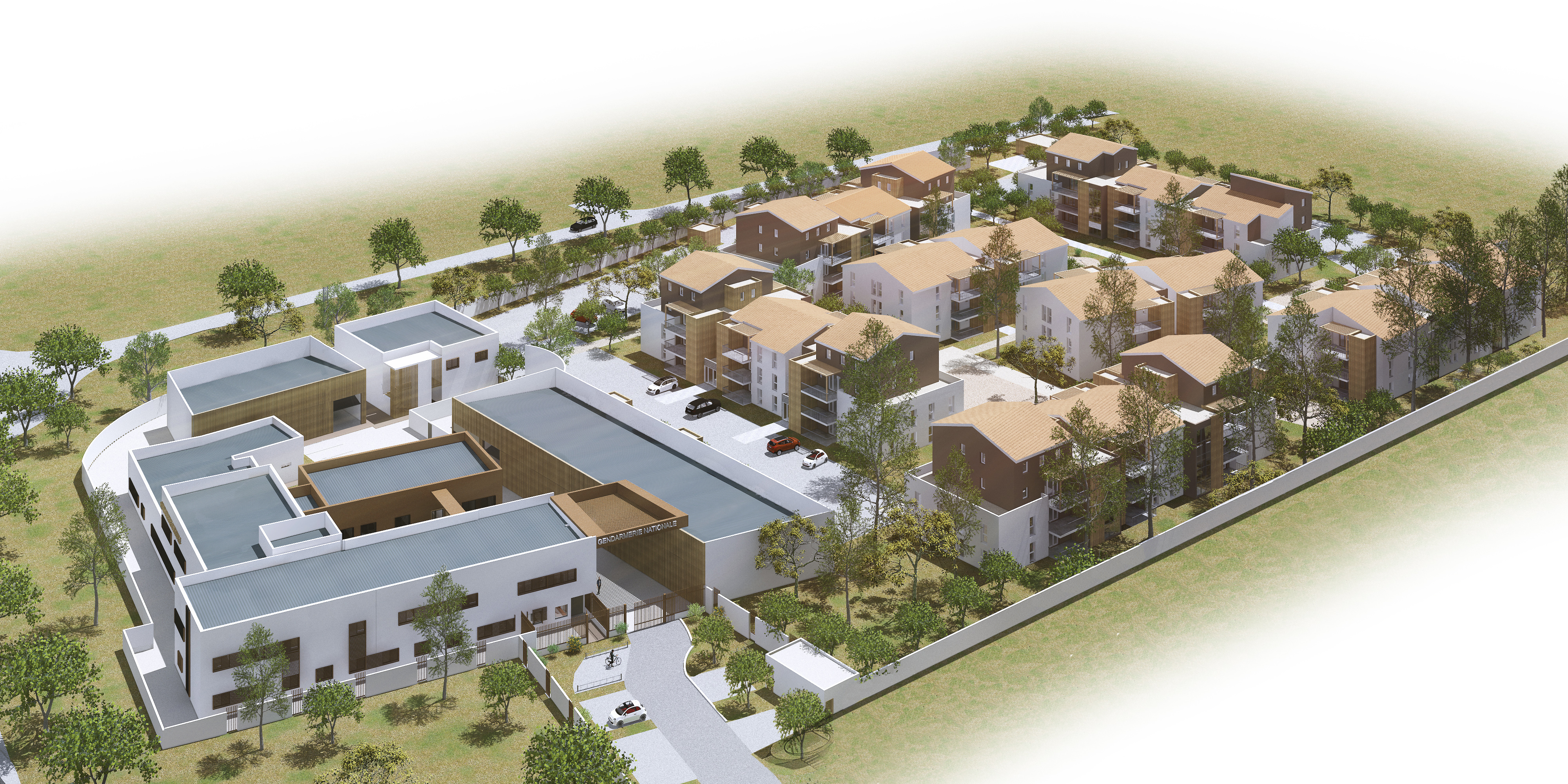 FDI Habitat - Gendarmerie Lunel vue aerienne 2